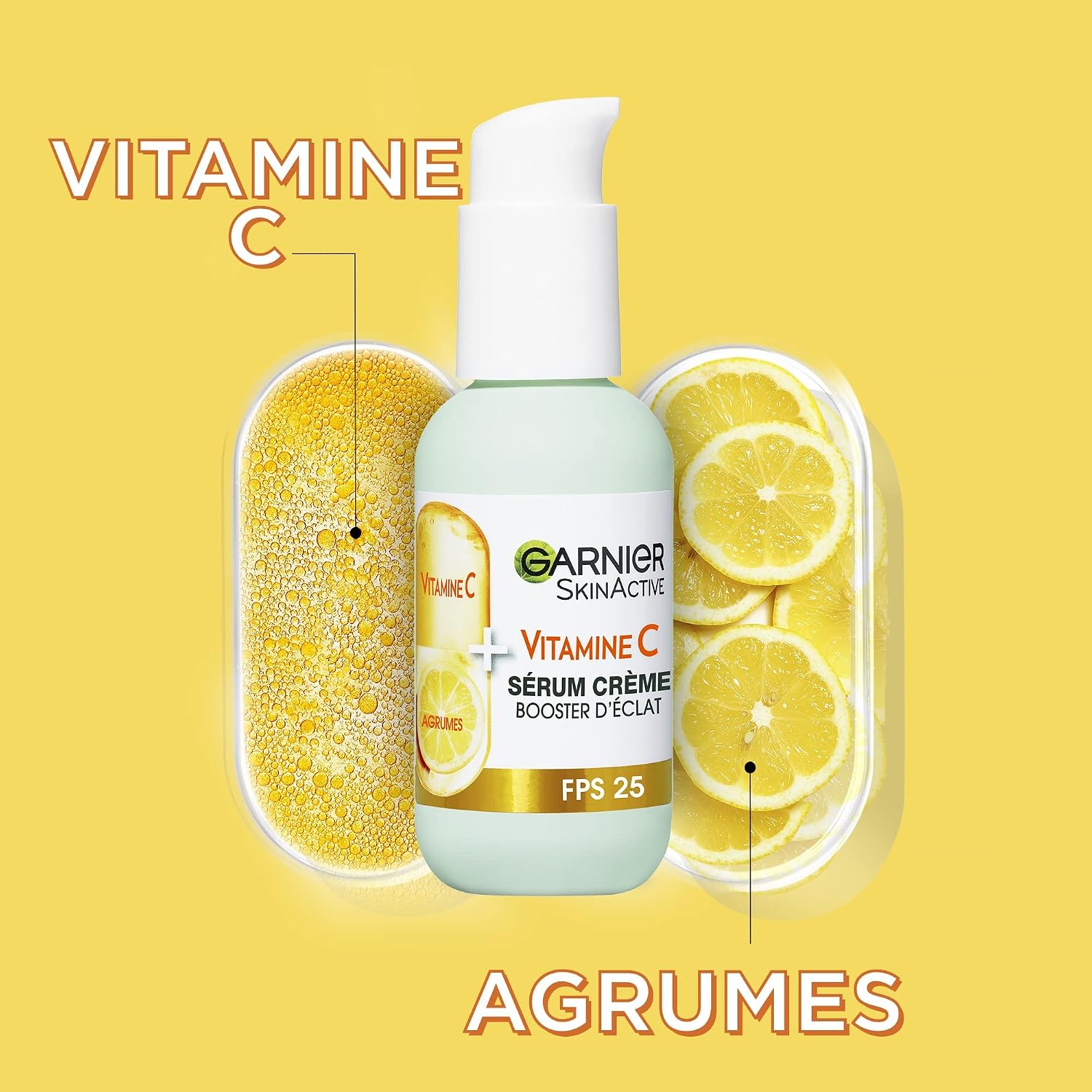 GARNIER Skin Active - 2-in-1 Radiance Booster Cream Serum - 72h Hydration & Radiance - SPF 25 - Vitamin C & Citrus - Vegan & Cruelty Free - Dull Skin In Lack of Radiance - 50 ml (Pack of 2) - Image 7