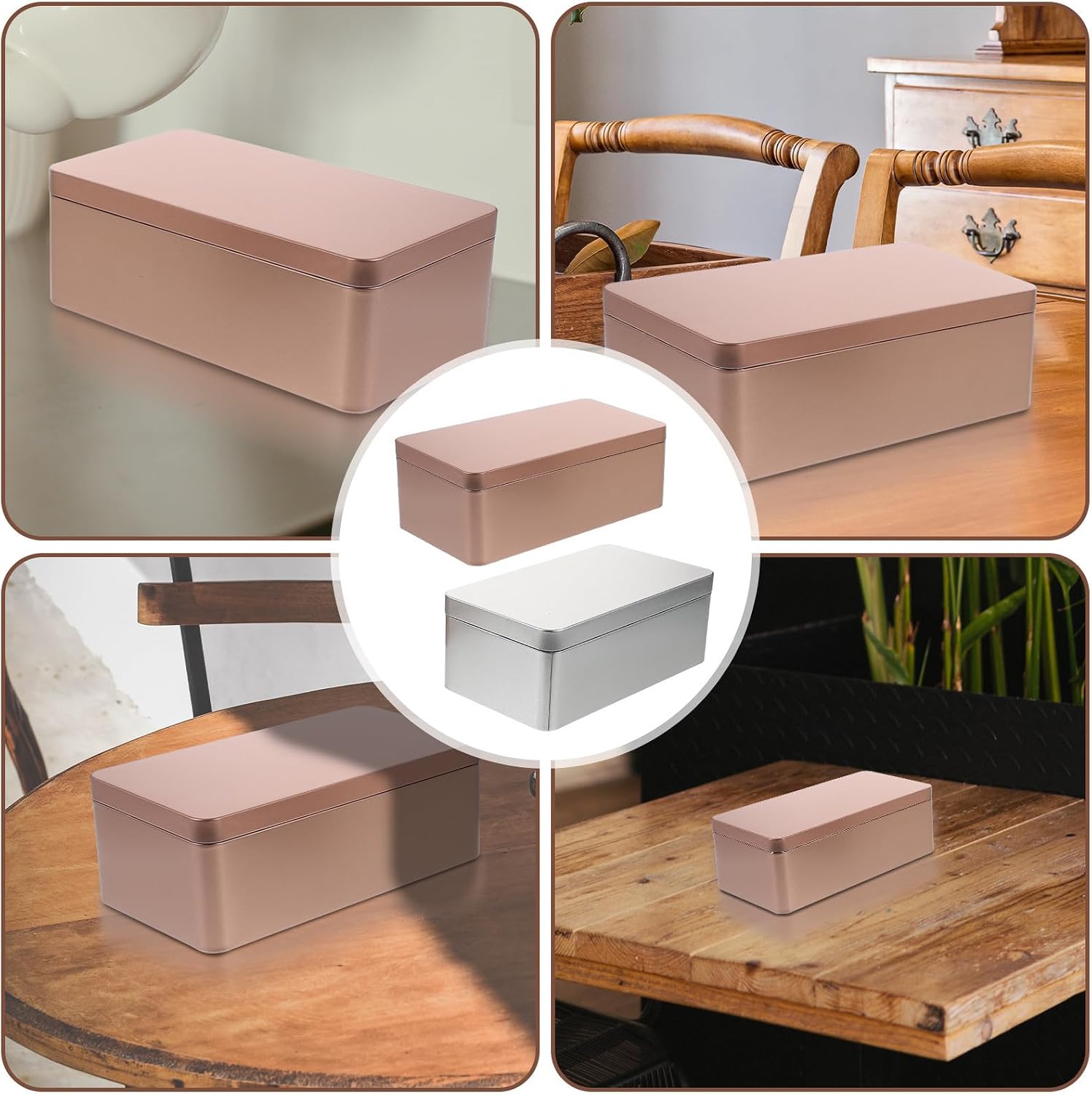 SEWACC Boîtes en Fer Rectangulaires 2pcs Faciles à Ouvrir pour Conserver Baies de Goji Lors de Déplacements - Image 8