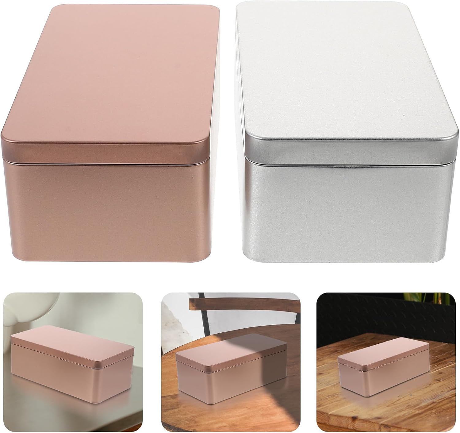SEWACC Boîtes en Fer Rectangulaires 2pcs Faciles à Ouvrir pour Conserver Baies de Goji Lors de Déplacements - Image 9