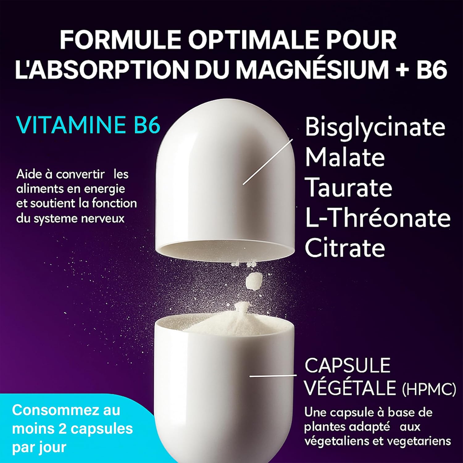 Magnesium – High Bioavailability Complex – Complex 5 Forms 1950mg Per Dose – Muscle & Nerve Functions – Bisglycinate & L-Threonate + Citrate Malate – 90 Vegetable Capsules - Image 5