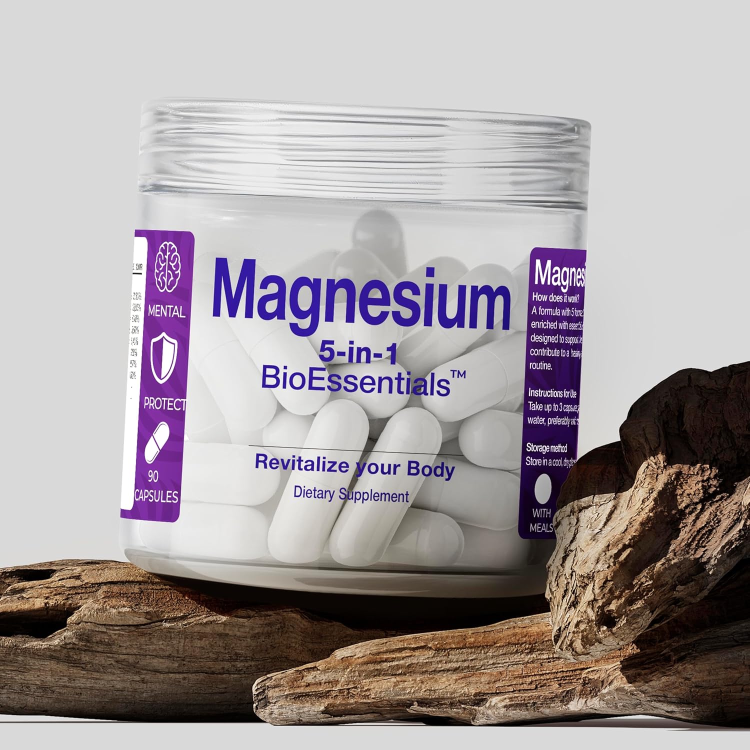 Magnesium – High Bioavailability Complex – Complex 5 Forms 1950mg Per Dose – Muscle & Nerve Functions – Bisglycinate & L-Threonate + Citrate Malate – 90 Vegetable Capsules - Image 11