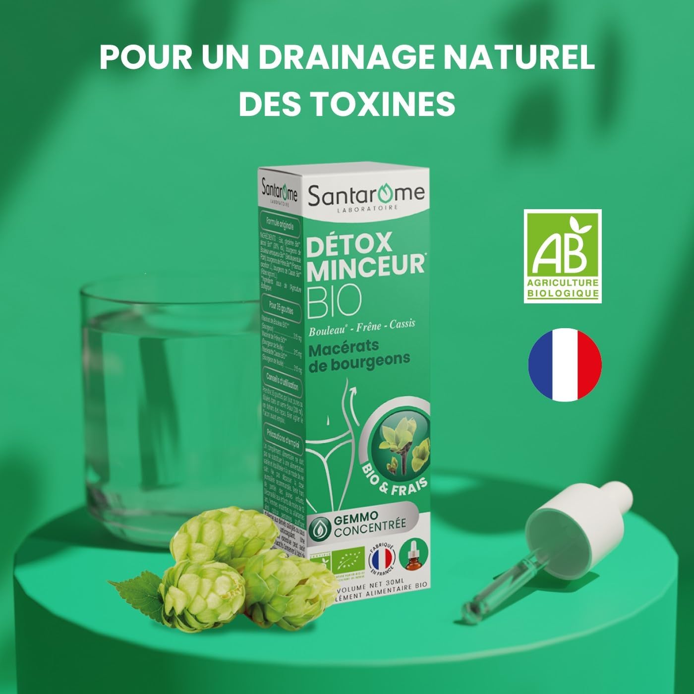 SANTAROME Gemmo Organic Slimming Detox - Drainage & Slimming - 1 fl oz - Image 3