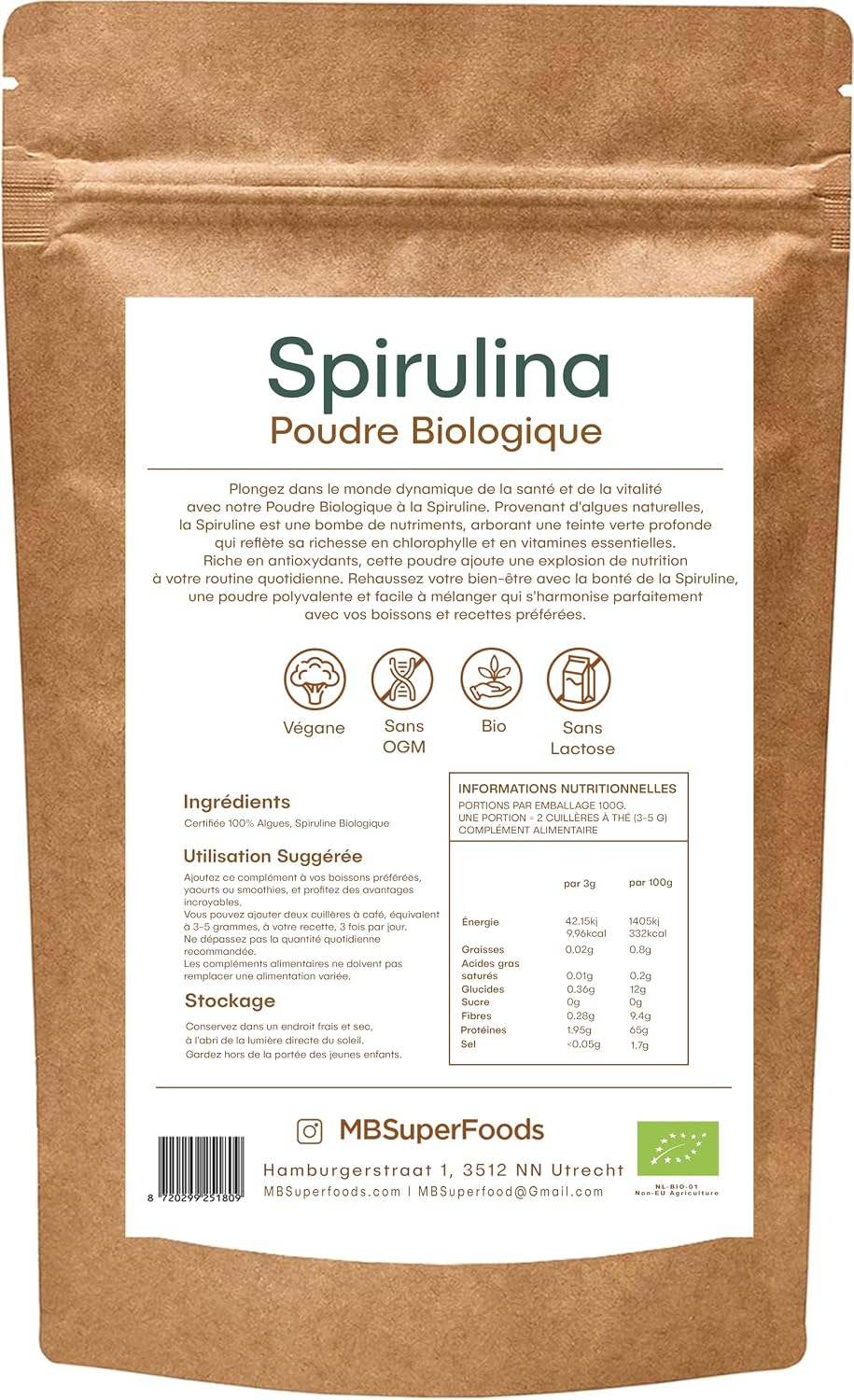 MB Superfoods Organic Blue Spirulina Powder - Boost Your Recipes with Premium Blue Seaweed Superfoods - 200g - Image 3
