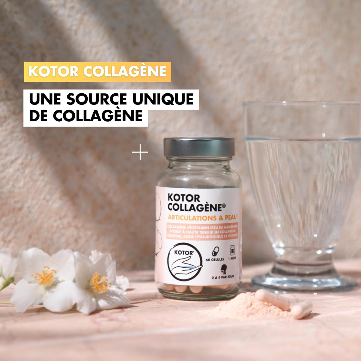 FRENCH & NATURAL COLLAGEN | Collagen-Rich Egg Membrane Type I, V, X + Hyaluronic Acid, Elastin, Silicon and Vitamin C | Skin, Joints, Hair & Nails | 60 Capsules | 1 Month - Image 3