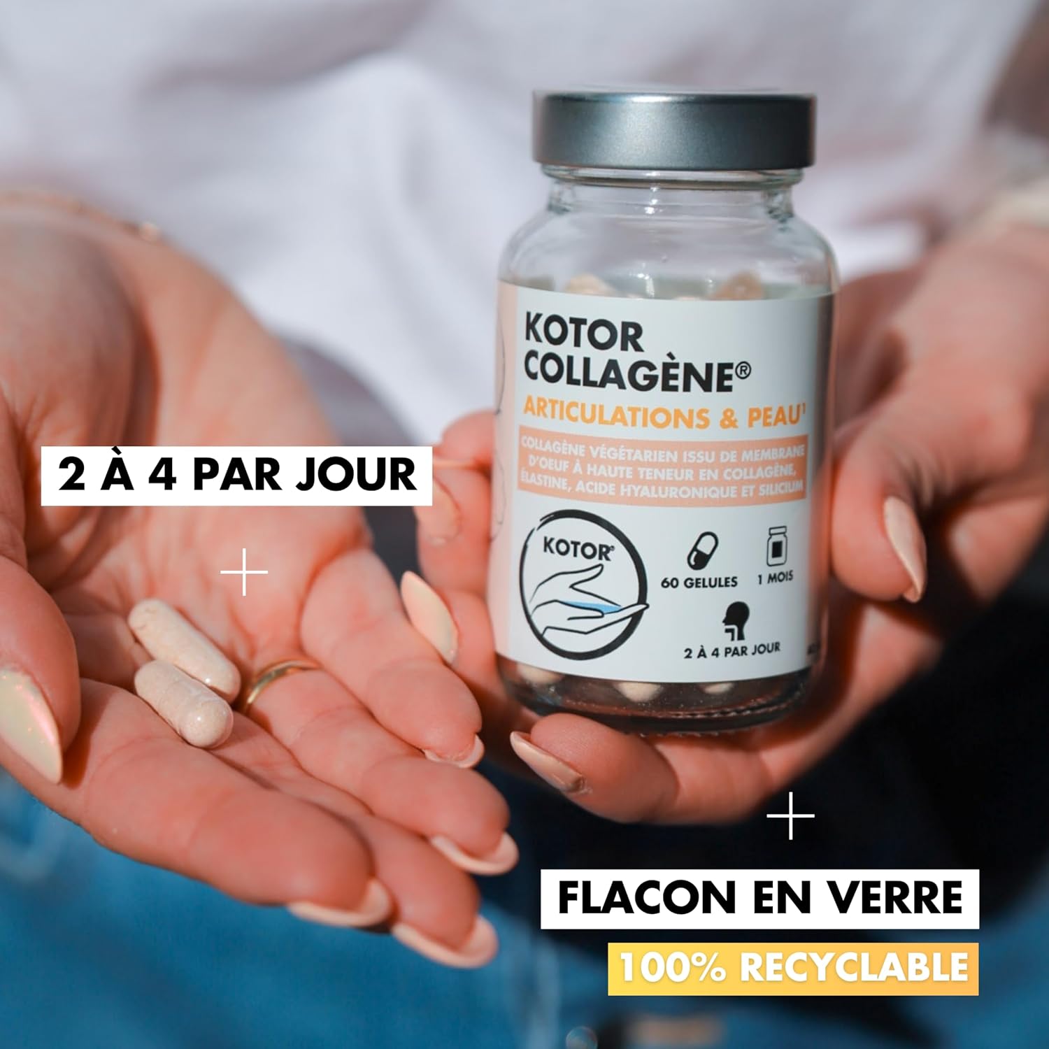 FRENCH & NATURAL COLLAGEN | Collagen-Rich Egg Membrane Type I, V, X + Hyaluronic Acid, Elastin, Silicon and Vitamin C | Skin, Joints, Hair & Nails | 60 Capsules | 1 Month - Image 9