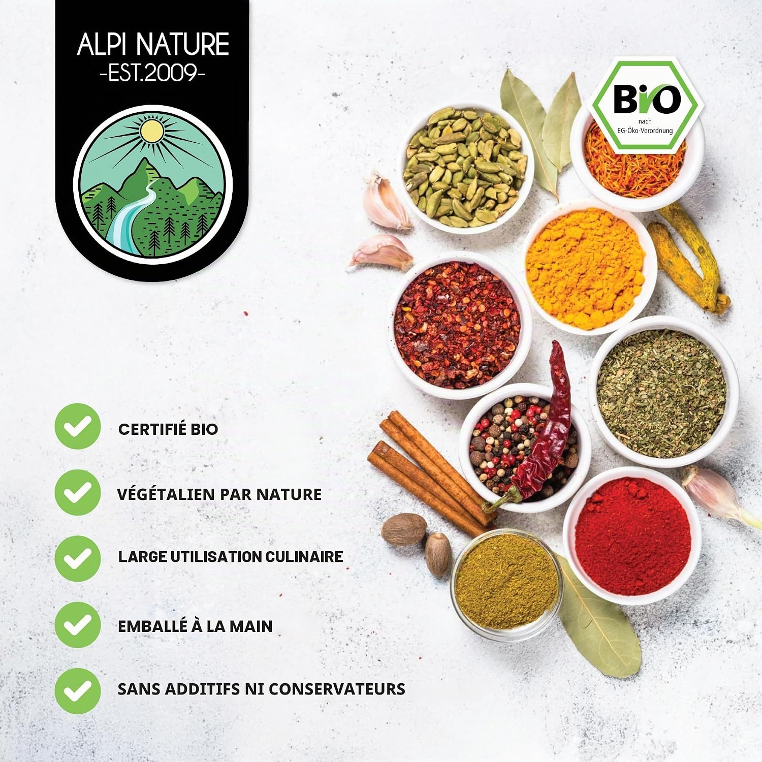 Alpi Nature Turmeric Root Organic Powder 500g, Ground Turmeric Root Powder for Kitchen - Image 6