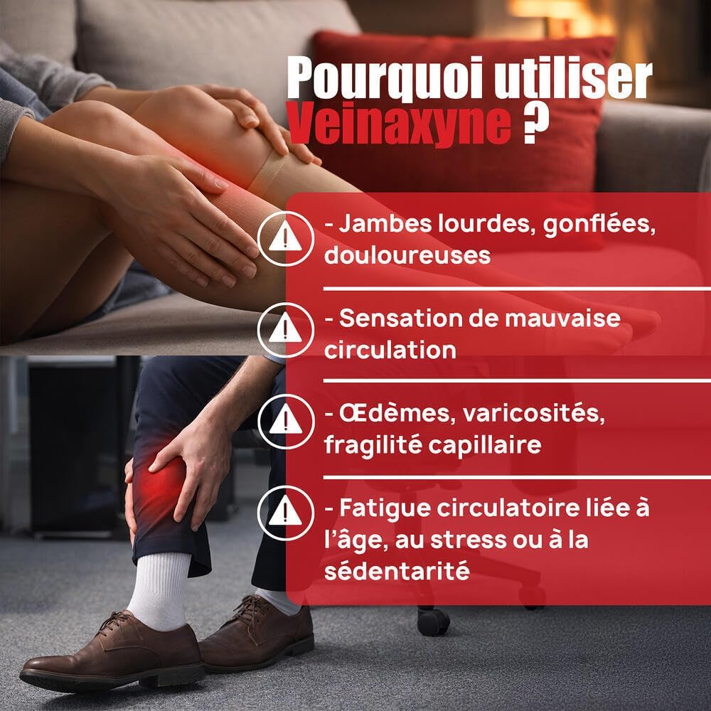 Veinaxyne Blood Circulation - Draining Action Heavy Legs, Swollen Ankles - Blood Circulation and Light Legs - Case of 60 Tablets Eric Favre - Image 6