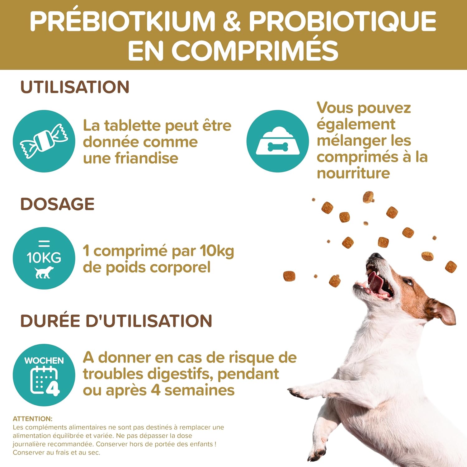 Probiotics Dogs - Natural Digestive Supplement - Dog Probiotics for Gut Health - Daily Wellness with Probiotics for Dogs BAU - 120 Tablets - Image 7