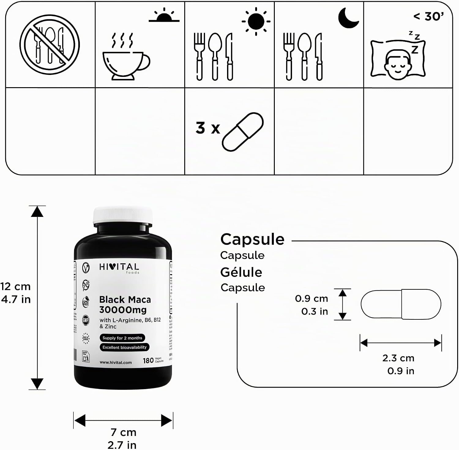 Black Maca from Peru 30000 mg. 180 vegan capsules for 2 months. - Image 4