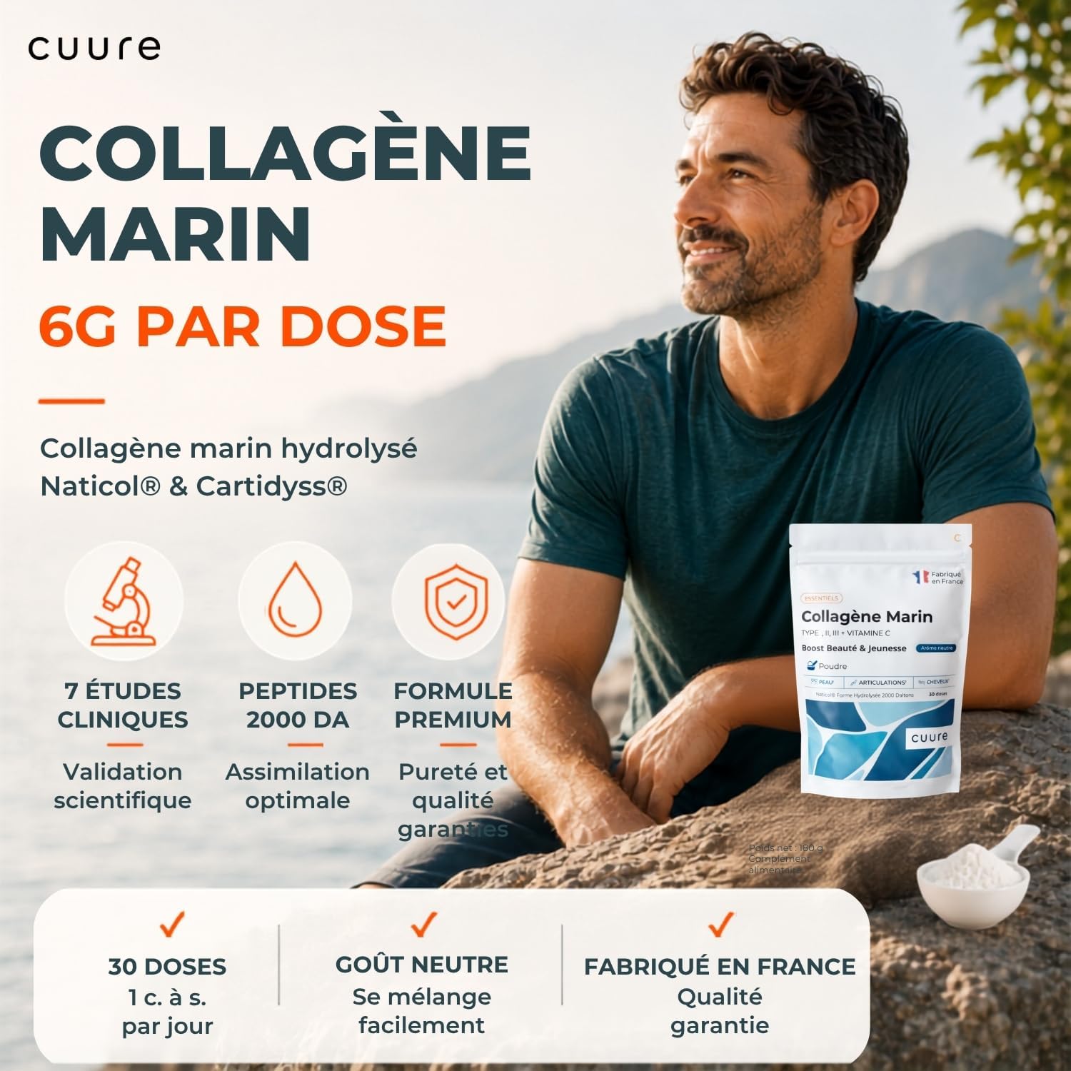 CUURE - Naticol® Marine Collagen 6g - Vitamin C - Powder 210g - Image 3