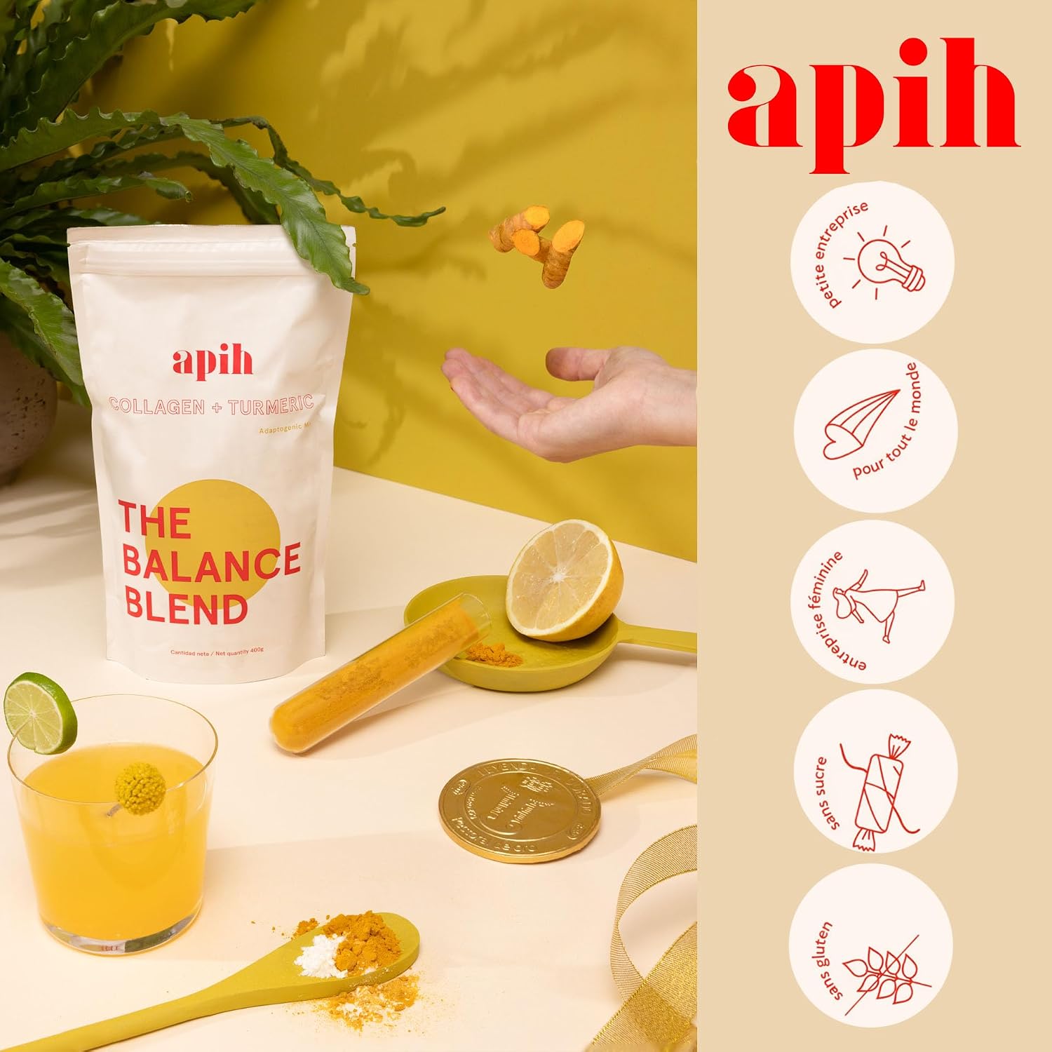 Hydrolyzed Collagen + Turmeric Powder, Skin, Hair & Nails, Bovine Collagen Peptides, Sugar & Gluten Free - Image 4