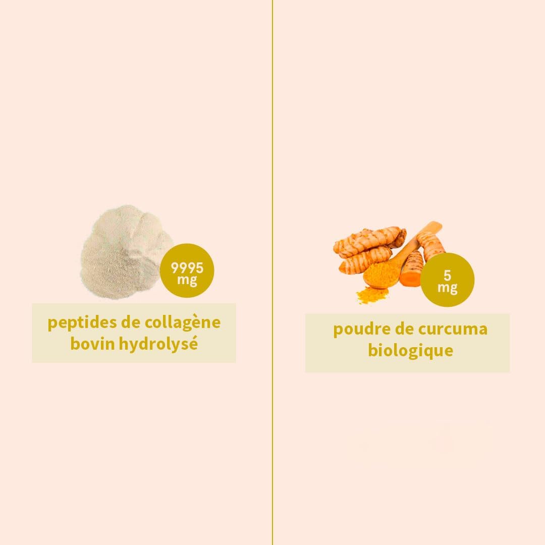 Hydrolyzed Collagen + Turmeric Powder, Skin, Hair & Nails, Bovine Collagen Peptides, Sugar & Gluten Free - Image 5