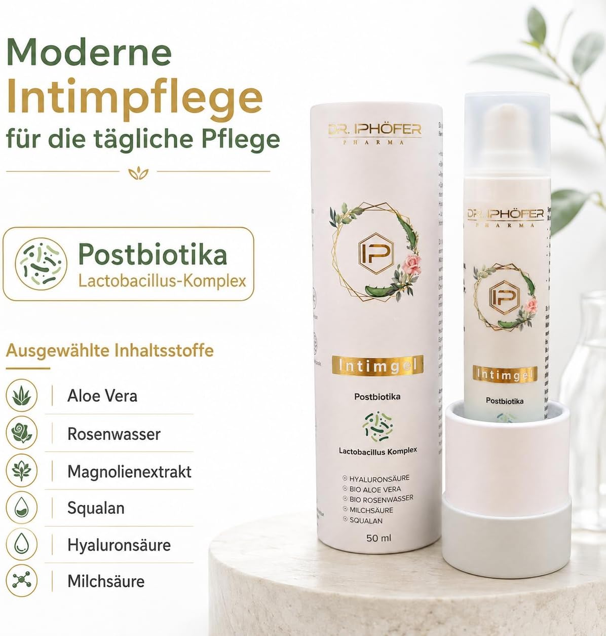 Intimate care cream with probiotics - daily intimate care for women, for itching, unpleasant odor and vaginal flora - 50 ml - natural cosmetics - Image 3