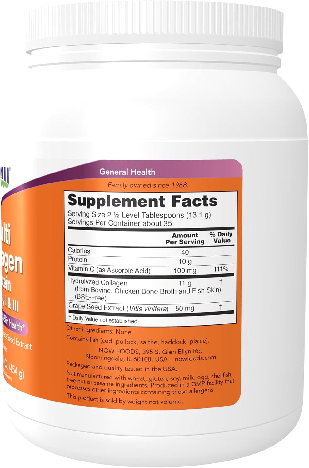 NOW Foods Multi Collagen Protein - 454g - Image 3