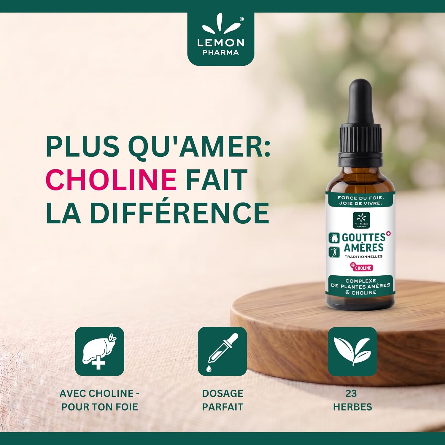 Lemon Pharma Bitter Drops with Choline – Liquid Liver Complex with 23 Bitter Plants – Artichoke, Dandelion & Wormwood – Supports Normal Liver Function & Lipid Metabolism - Image 3