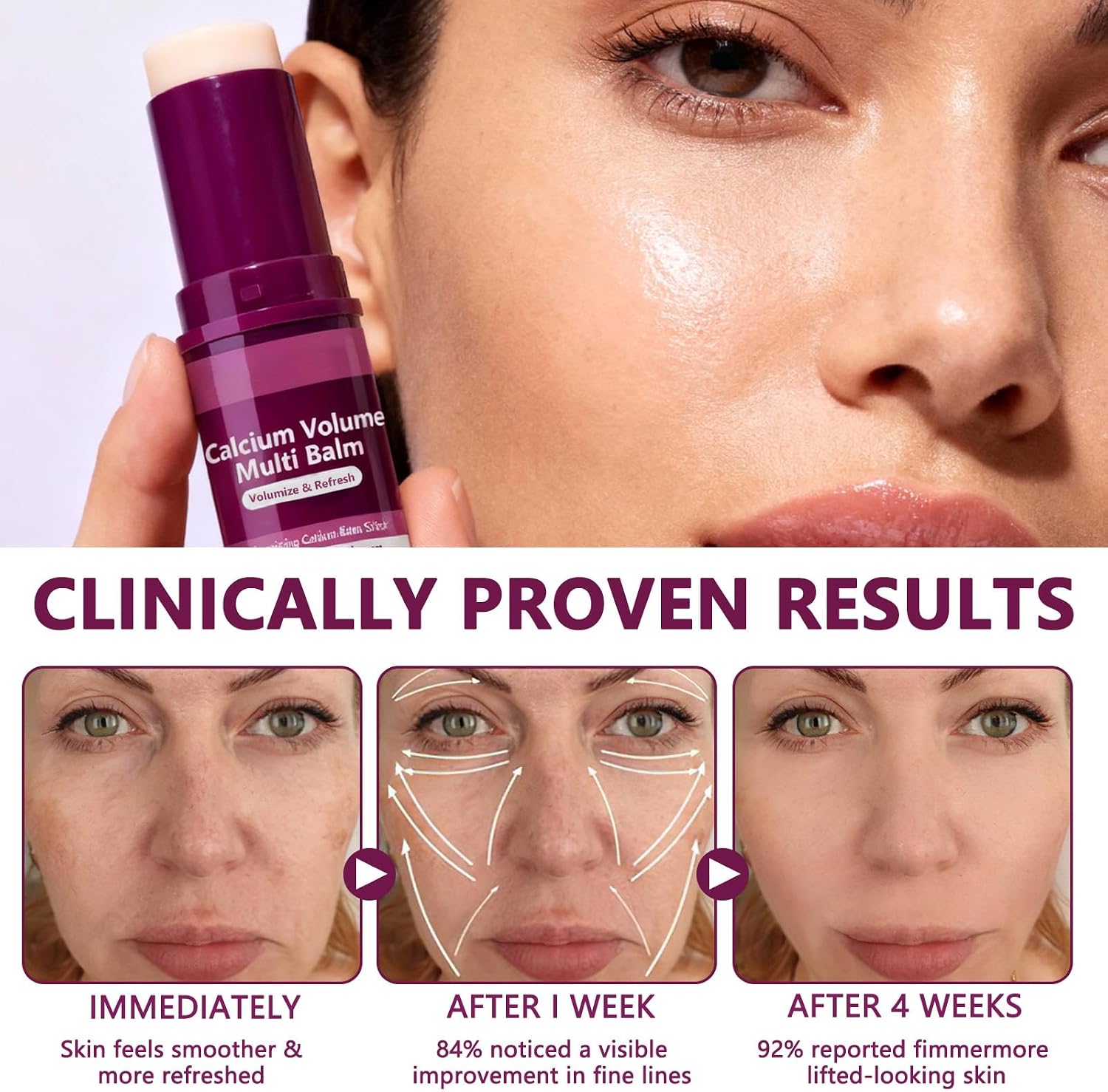Cemenrete Multi-Volume Calcium Balm - Korean Collagen Moisturizing Stick, Anti Aging, Sagging Wrinkles, Suitable for Eye, Face, Neck (1) - Image 5