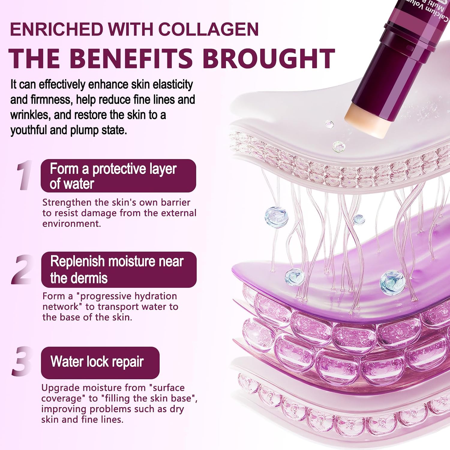 Cemenrete Multi-Volume Calcium Balm - Korean Collagen Moisturizing Stick, Anti Aging, Sagging Wrinkles, Suitable for Eye, Face, Neck (1) - Image 7