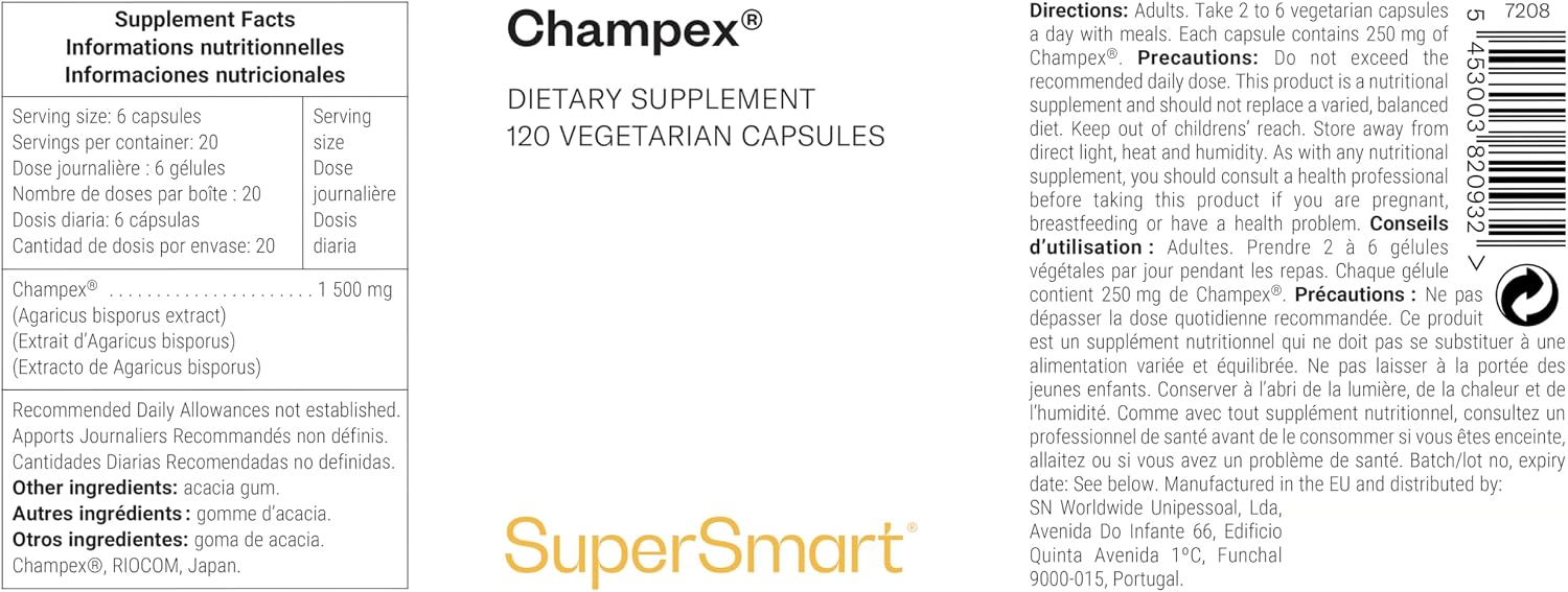Champex - Agaricus Bisporus Mushroom Extract - Vegan - SuperSmart - Image 3