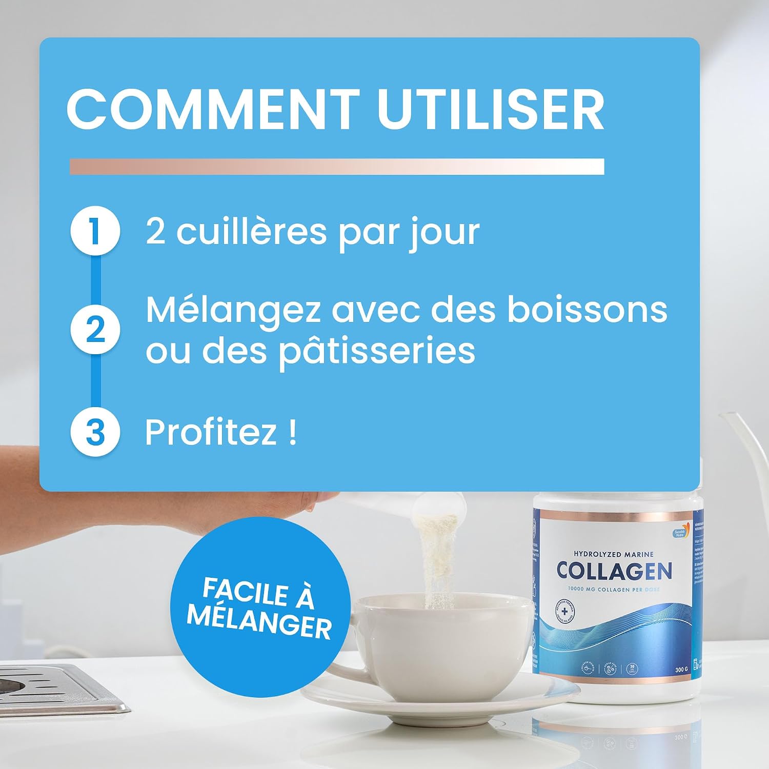 Swedish Nutra Hydrolyzed Marine Collagen Powder, 10.000 mg, 300 g, 30 days - Image 5