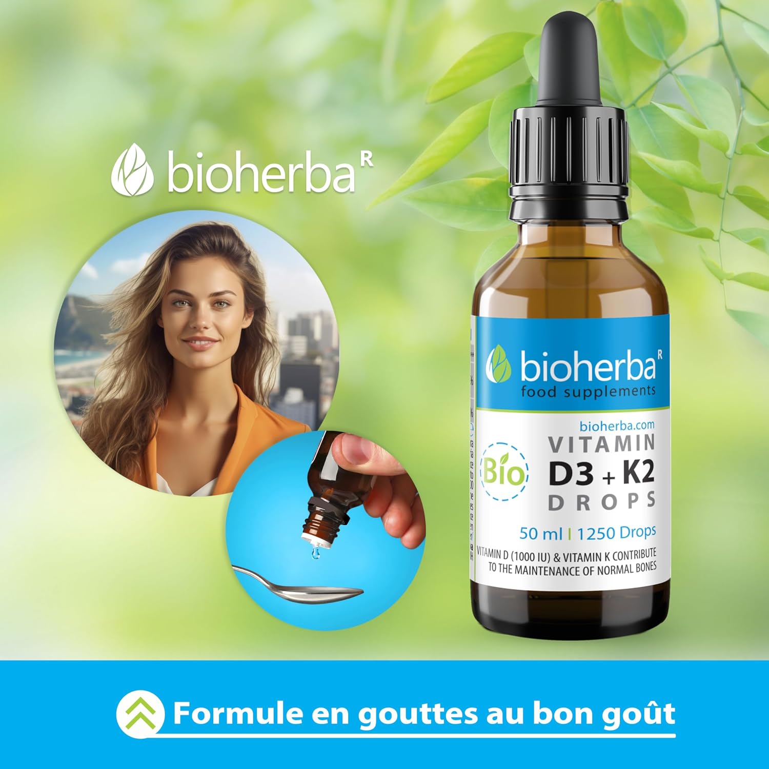 Vitamin D3+K2 Drops - High Content Formula with MK-7 & MCT Oil | 50ml (1250 Drops) by Bioherba (2) - Image 7