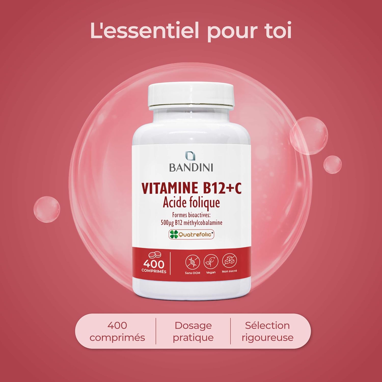 Bandini® Vitamin B12 + Folic Acid 400 Tablets | Iron Absorption - Image 5