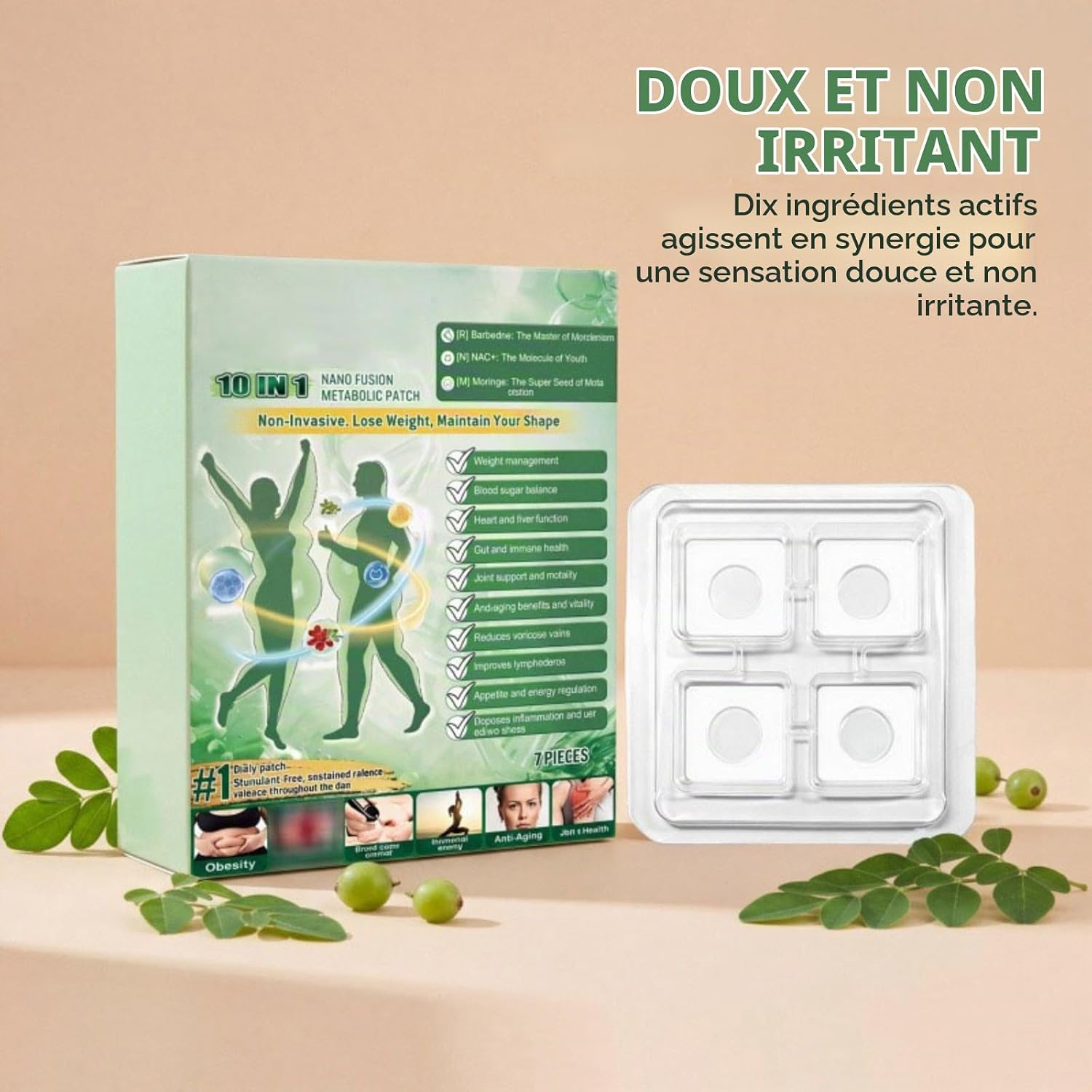 10-in-1 Metabolic Patches with Berberine, NAD+ & Moringa, 7 Patches - Image 6