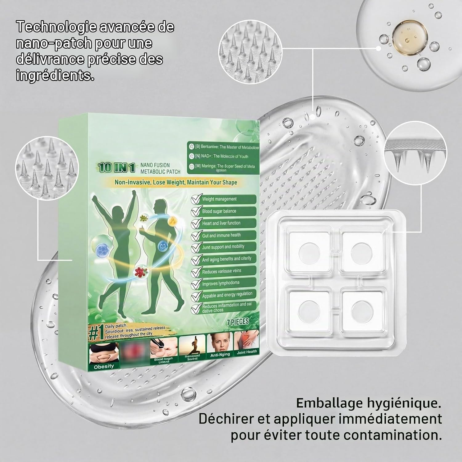 10-in-1 Metabolic Patches with Berberine, NAD+ & Moringa, 7 Patches - Image 9