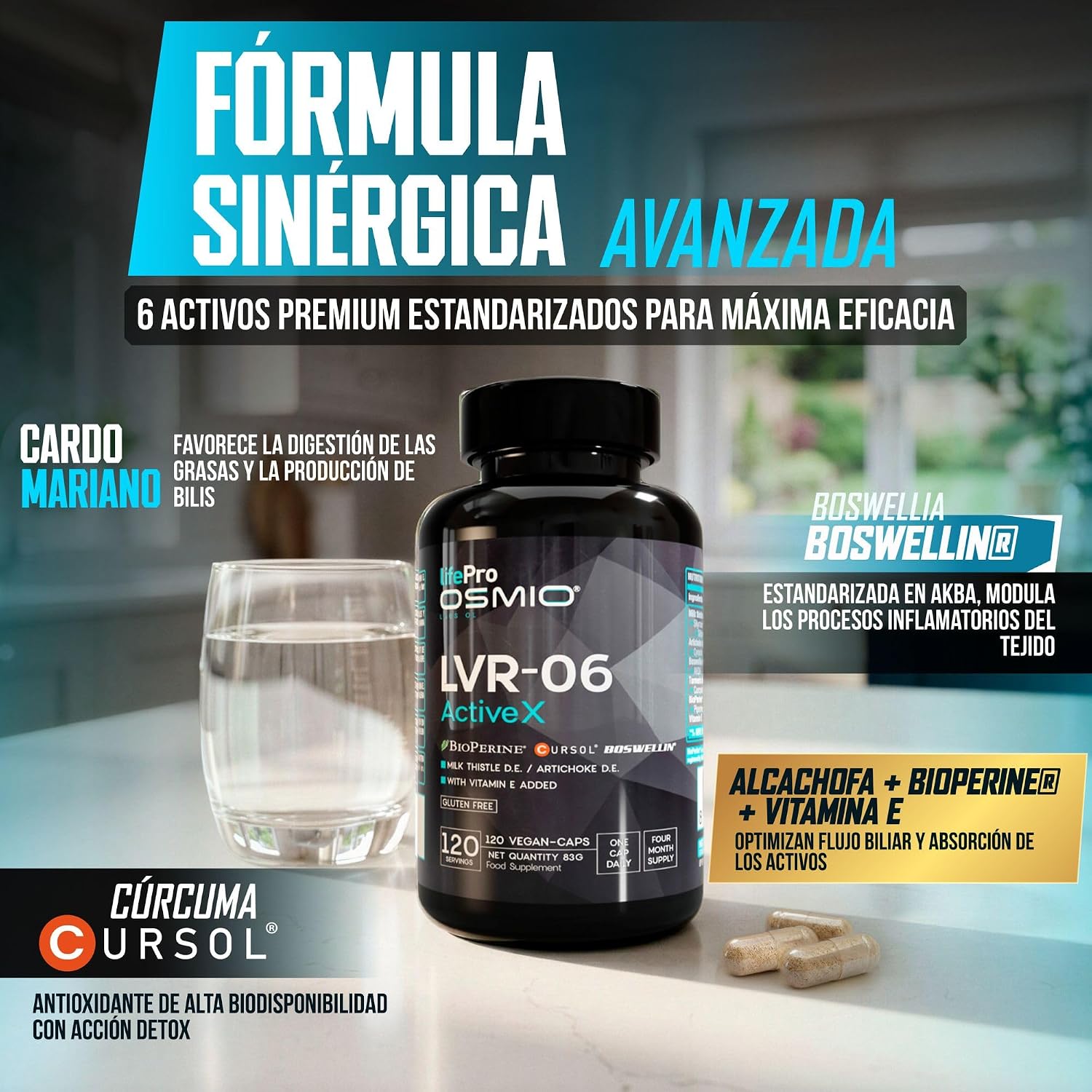 Lifepro Milk Thistle Digestive Supplement with Silymarin, Artichoke & Boswellia - Liver Protection & Anti-Inflammatory - Turmeric Extract & BioPerine® for Effective Detoxification - Image 4