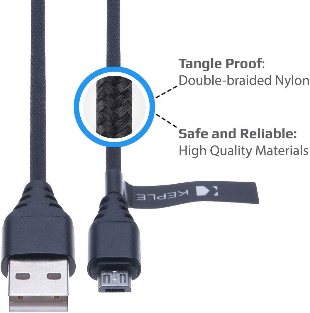 Micro USB Cable Charger Nylon Braided Fast Charge Compatible with KitSound Hive 2 / Bose SoundLink Mini/SoundLink Color, GOJI GBTB14, AVES Aqua, EasyAcc Mini/EasyAcc Energy Cube (1m) - Image 3