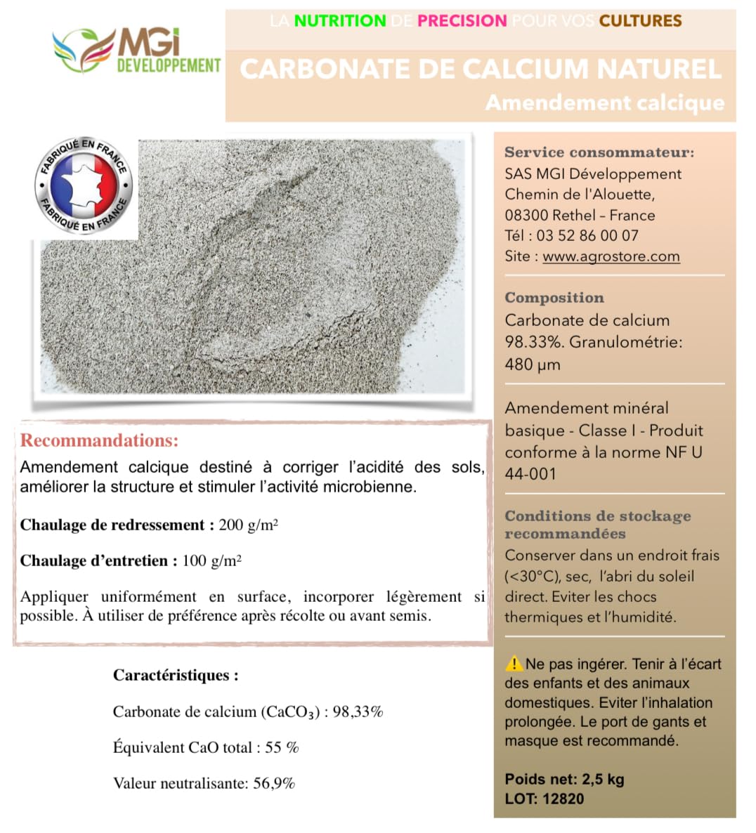 Calcium Carbonate - Ideal for Garden - 900g, 2.5kg, 4.5kg, 14.5kg, 19kg or 25kg (2.5kg) Bag - Image 3