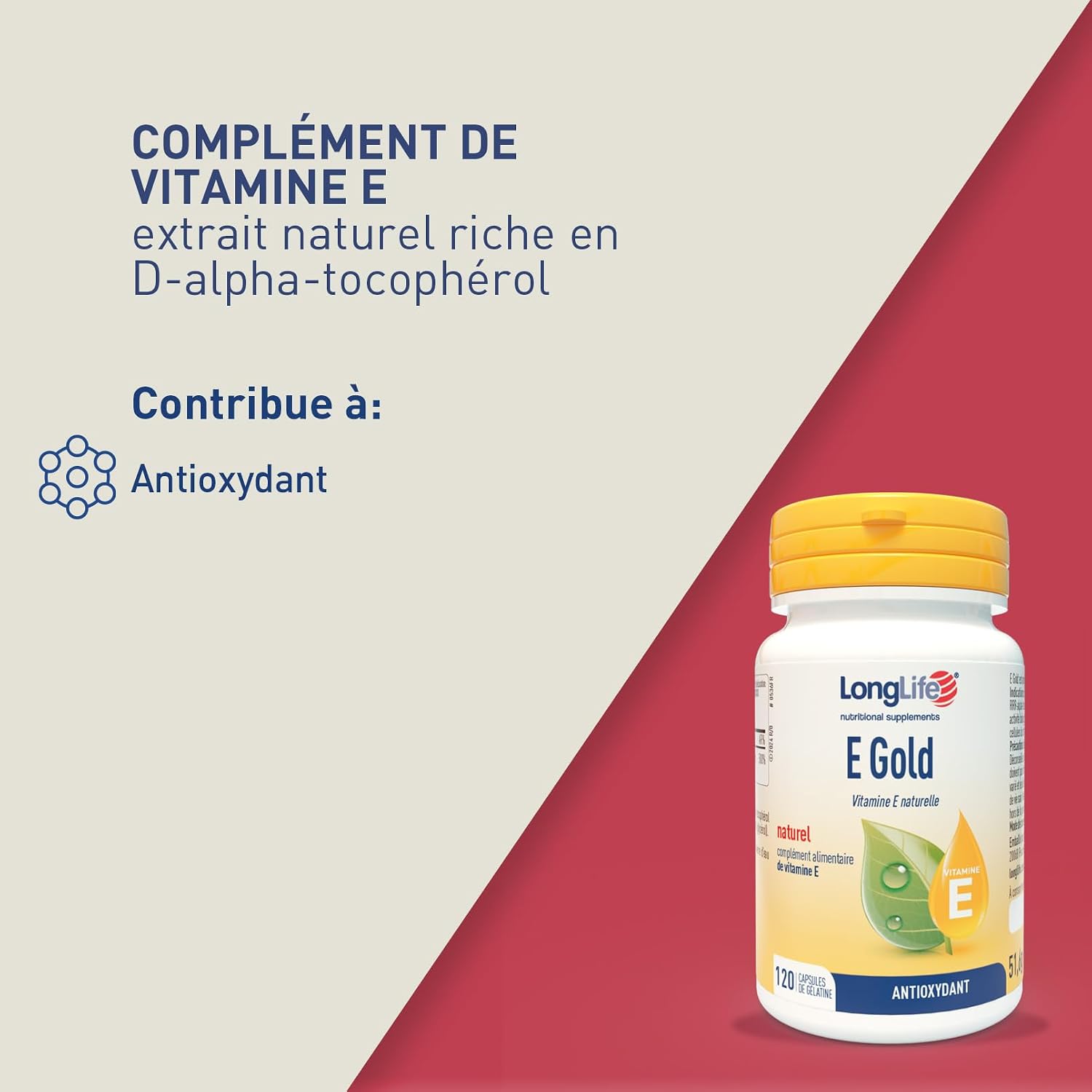 LongLife E Gold 90 IU | Vitamin E in the form of d-alpha-tocopherol | Most potent form of vitamin E | Antioxidant action | 3 months treatment | Gluten free - Image 5