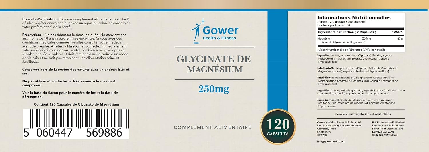 GH Magnesium Bisglycinate Supplement, 120 Capsules, 250mg Magnesium - Image 6