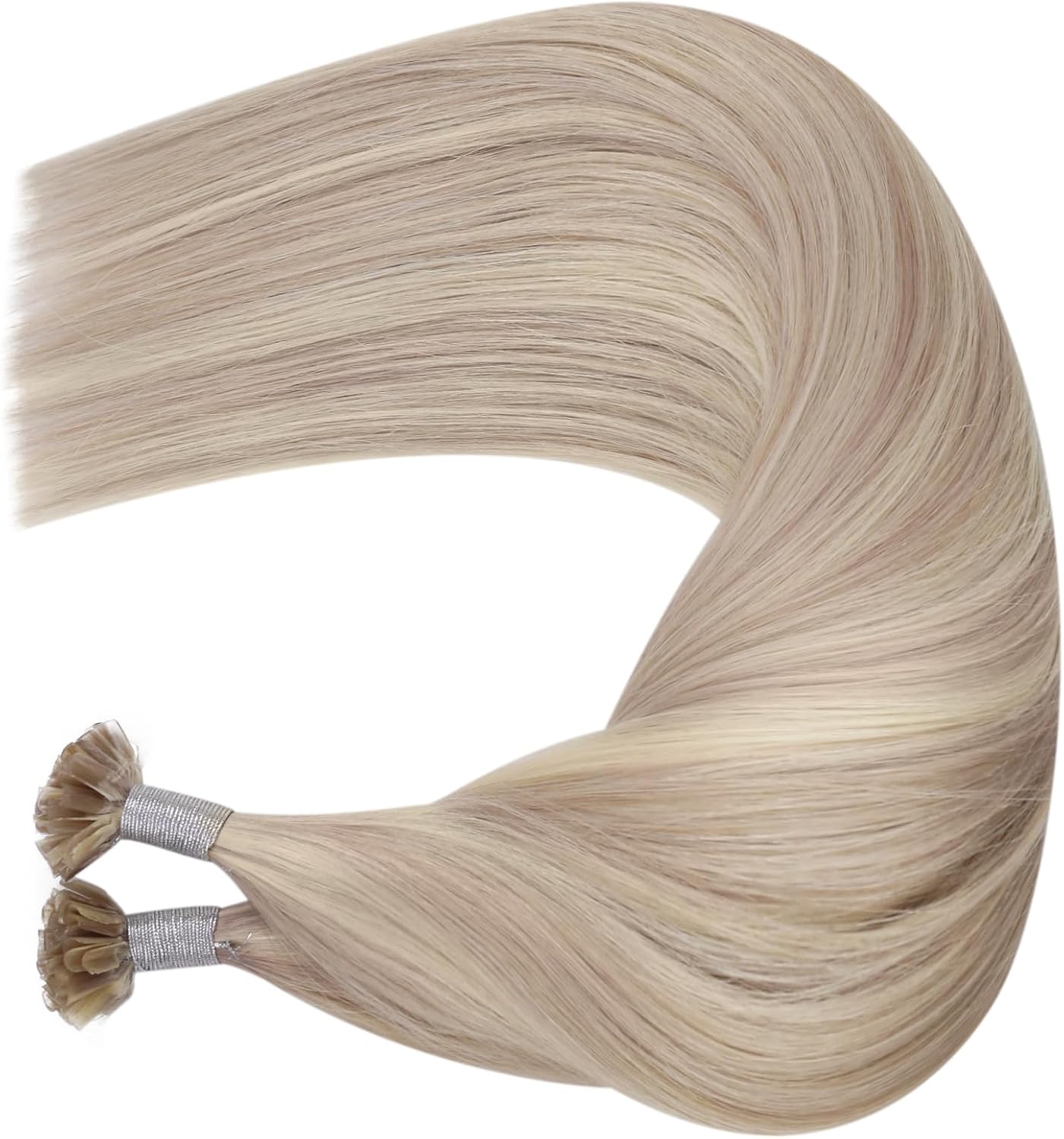 Moresoo Remy Hair Extension Natural Keratin Ash Blonde with 35 cm - Image 10