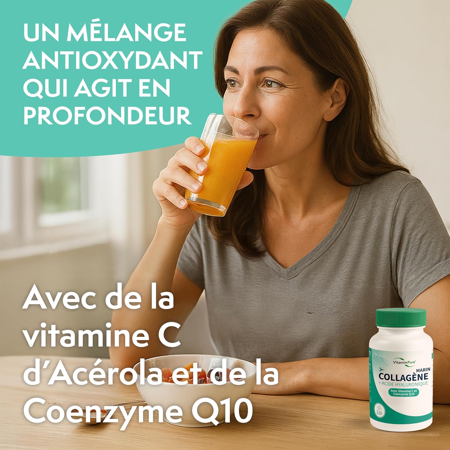 Marine Collagen with Hyaluronic Acid, 210 Capsules – Nutritional Supplement for Hair, Skin and Joints with Vitamin C and Coenzyme Q10 – VitaminPure - Image 6