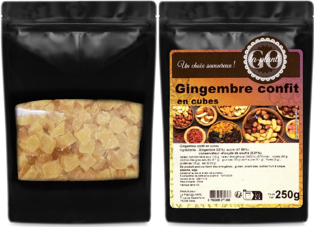 Candied ginger in cubes 250 g- LA PLANTIGO - Image 3