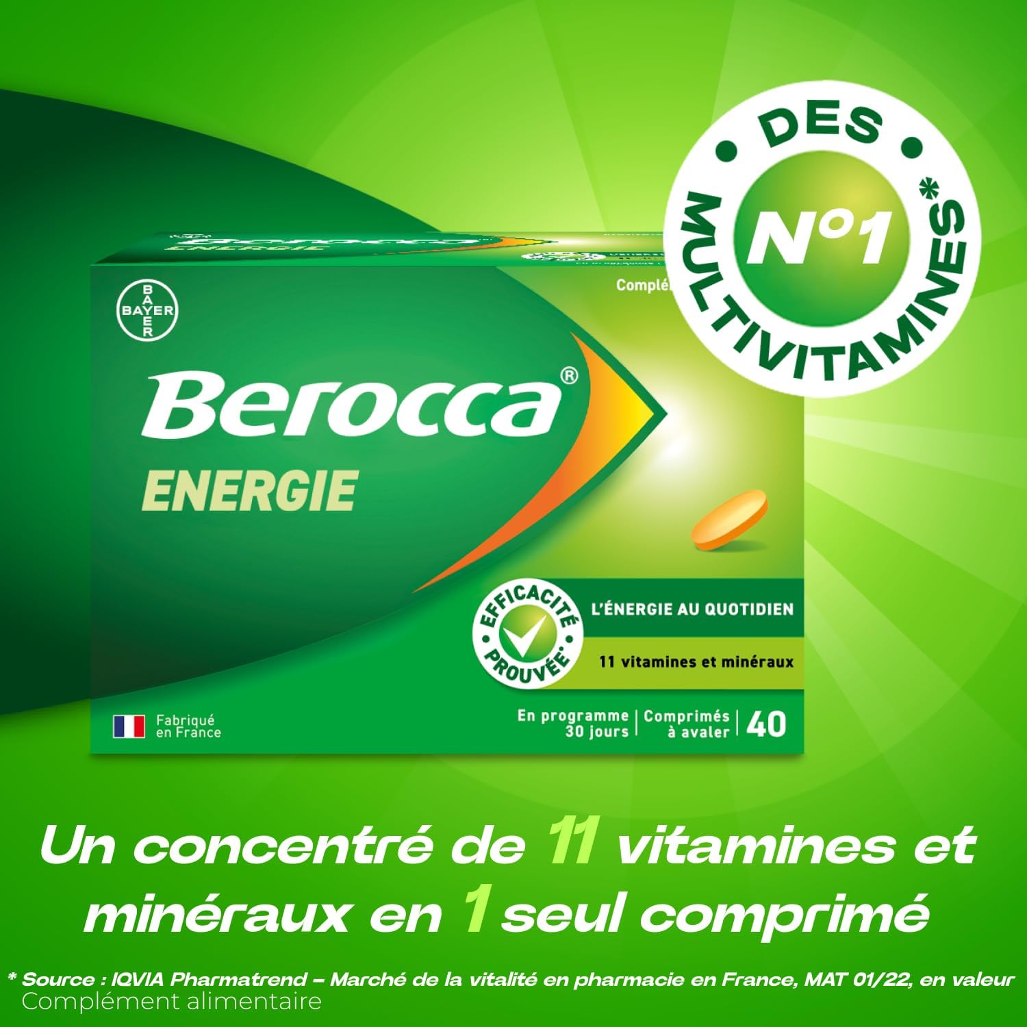 Berocca Energy Multivitamin C Magnesium Zinc 2x40 Tablets - Image 3
