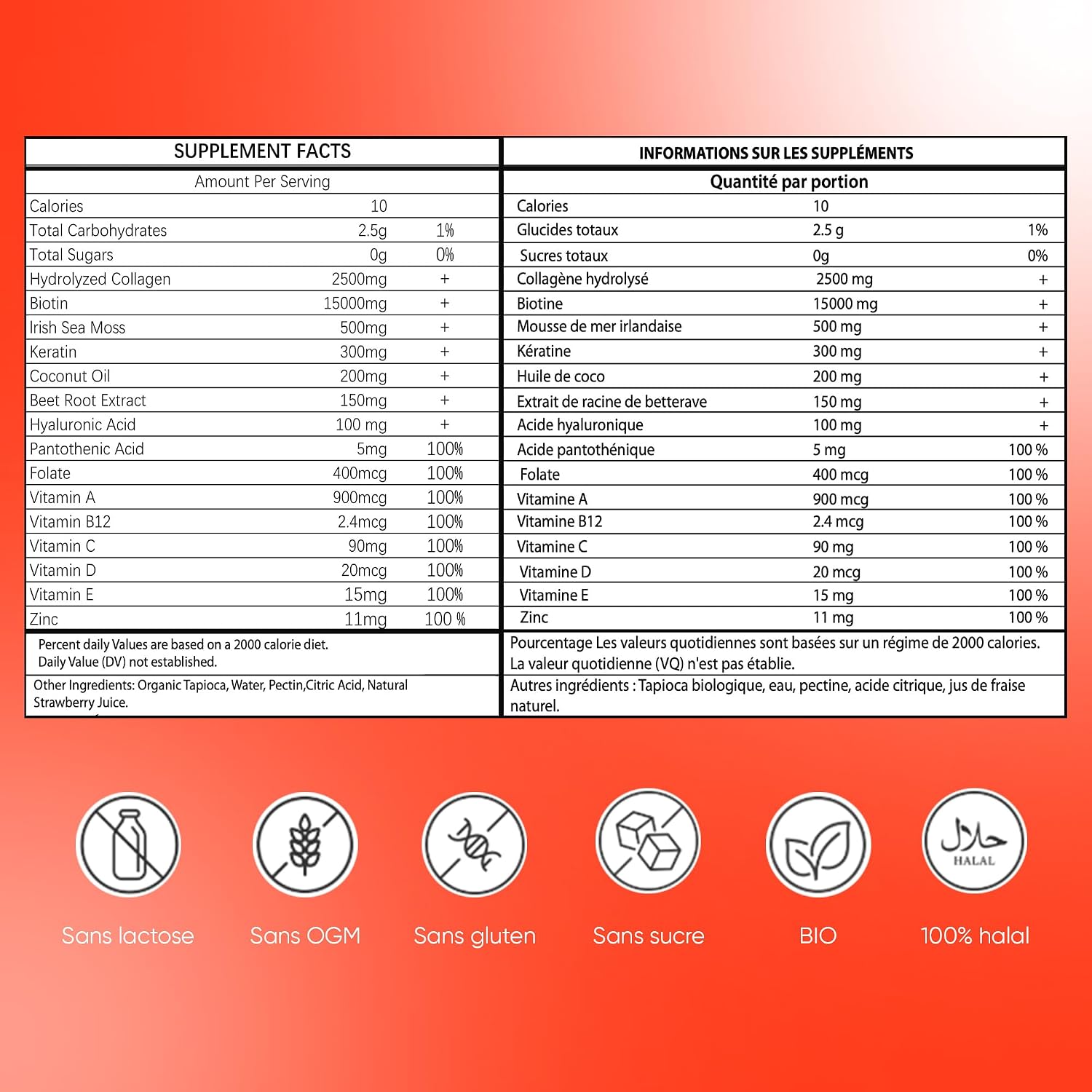 Gummies Pure Marine Collagen, Marine Collagen, Rejuvenates Skin, Strengthens Bones, Nails & Hair Growth, Dietary Supplements - Sugar Free - Strawberry, Peach & Apple Flavour - Image 9