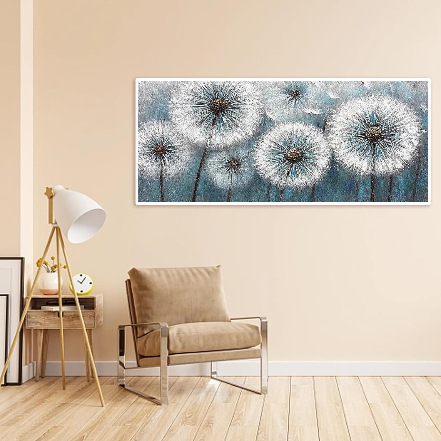 SHEGZHUC Diamond Painting Landscape Flower 110 x 50 cm Dandelion Paint by Numbers Black White Dandelion - Image 4