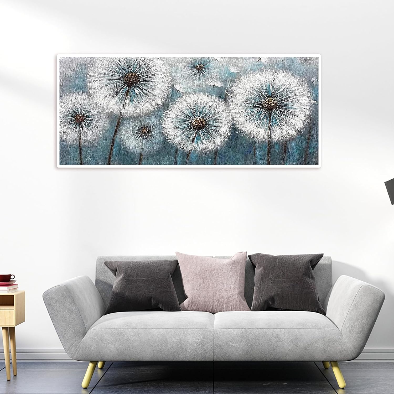 SHEGZHUC Diamond Painting Landscape Flower 110 x 50 cm Dandelion Paint by Numbers Black White Dandelion - Image 10