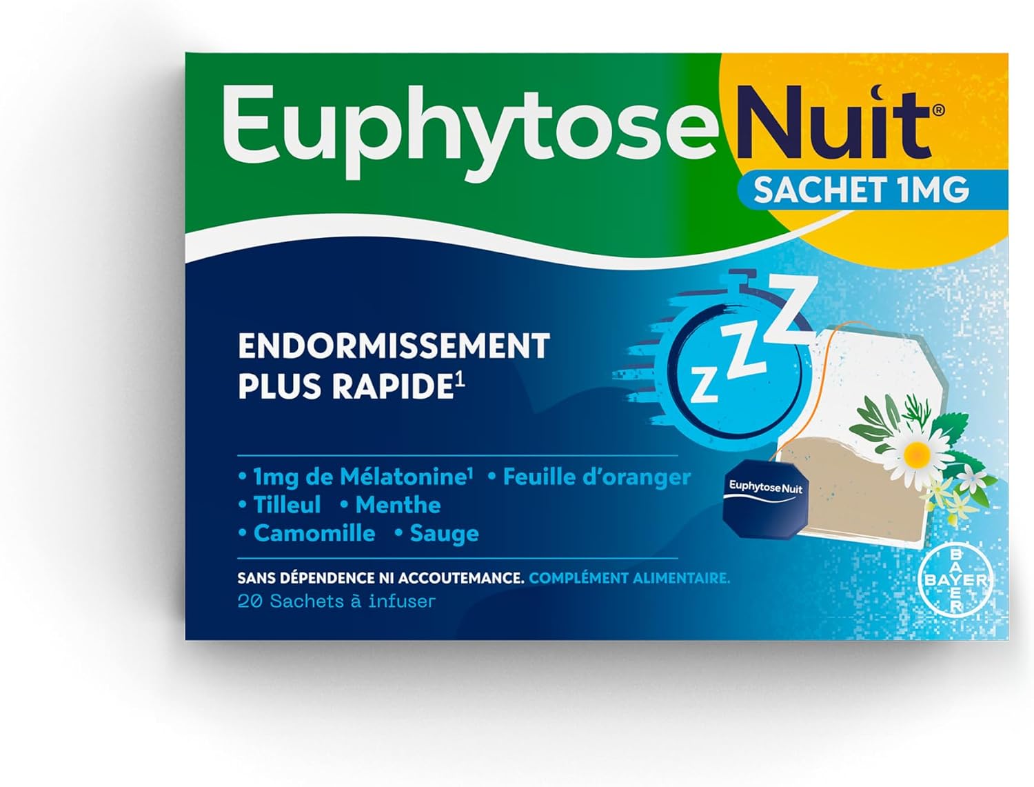 EuphytoseNuit Melatonin Sachets 1mg Adult Sleep 3x20 - Image 3