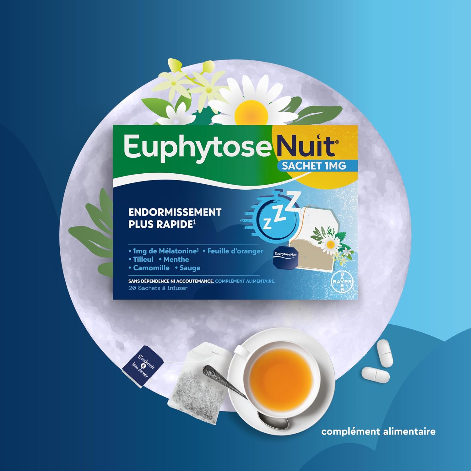 EuphytoseNuit Melatonin Sachets 1mg Adult Sleep 3x20 - Image 4