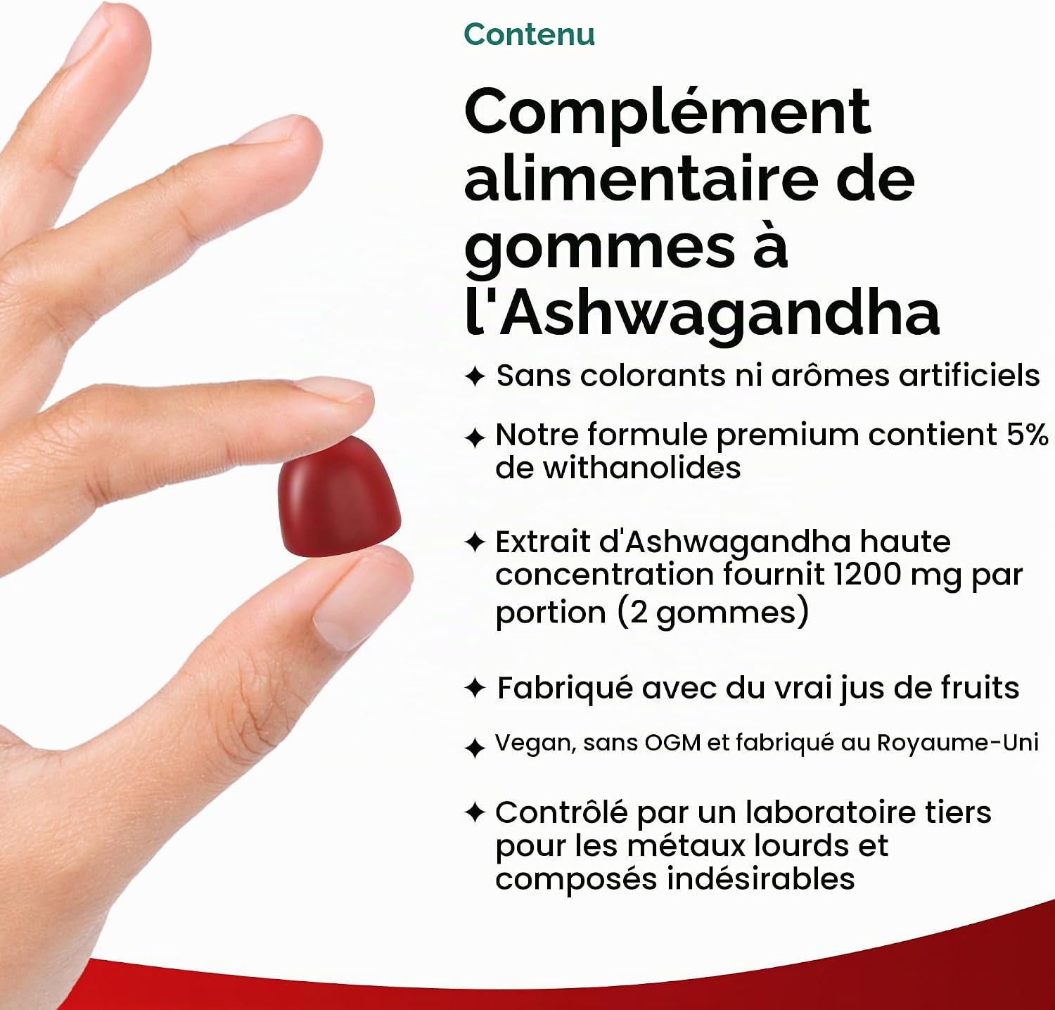 New Leaf Ashwagandha Gummies 1200 mg Pure Ashwagandha Root Extract Gummies with 5% Withanolides, Fruit Juice, No Artificial Colorants or Flavours, Vegan, Gluten Free, 60 Units - Image 3
