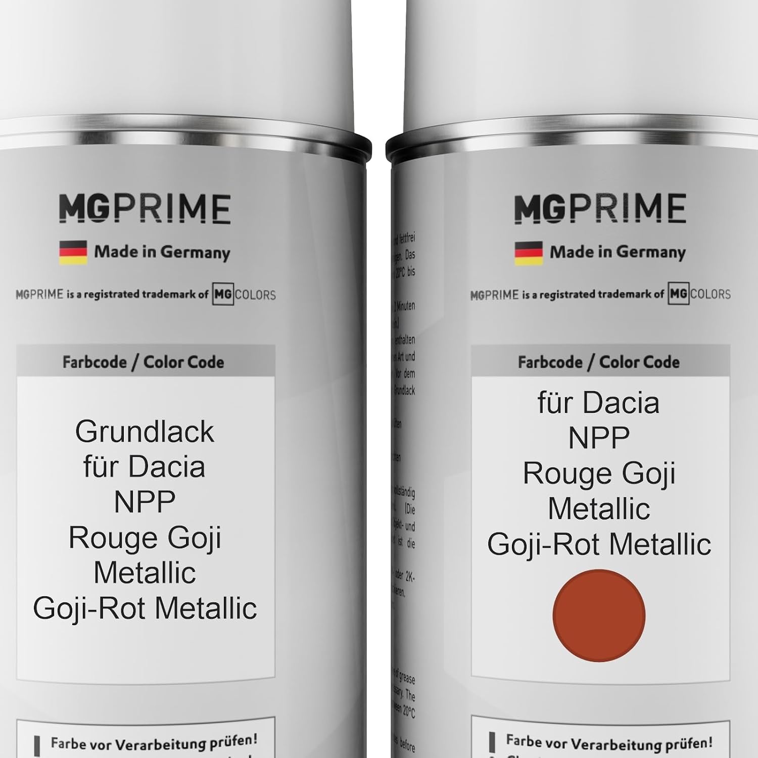 MG PRIME Car Paint Kit for Dacia NPP Red Goji Metallic/Goji-Rot Metallic Base Base Coat Spray Can 400 ml - Image 3