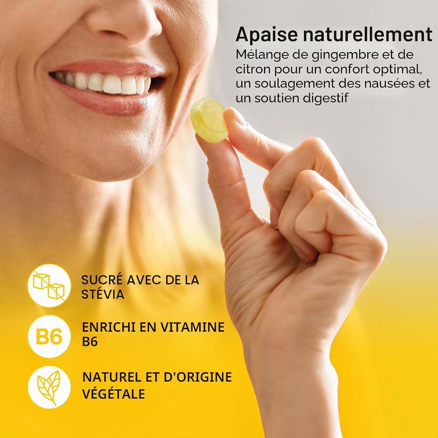LoveNoobs™ Lemon-Ginger Anti-Nausea Pregnancy Candy - Sugar Free, Vitamin B6, Natural Anti-Nausea, Hard Candies for Pregnant Women & Motion Sickness - Image 4