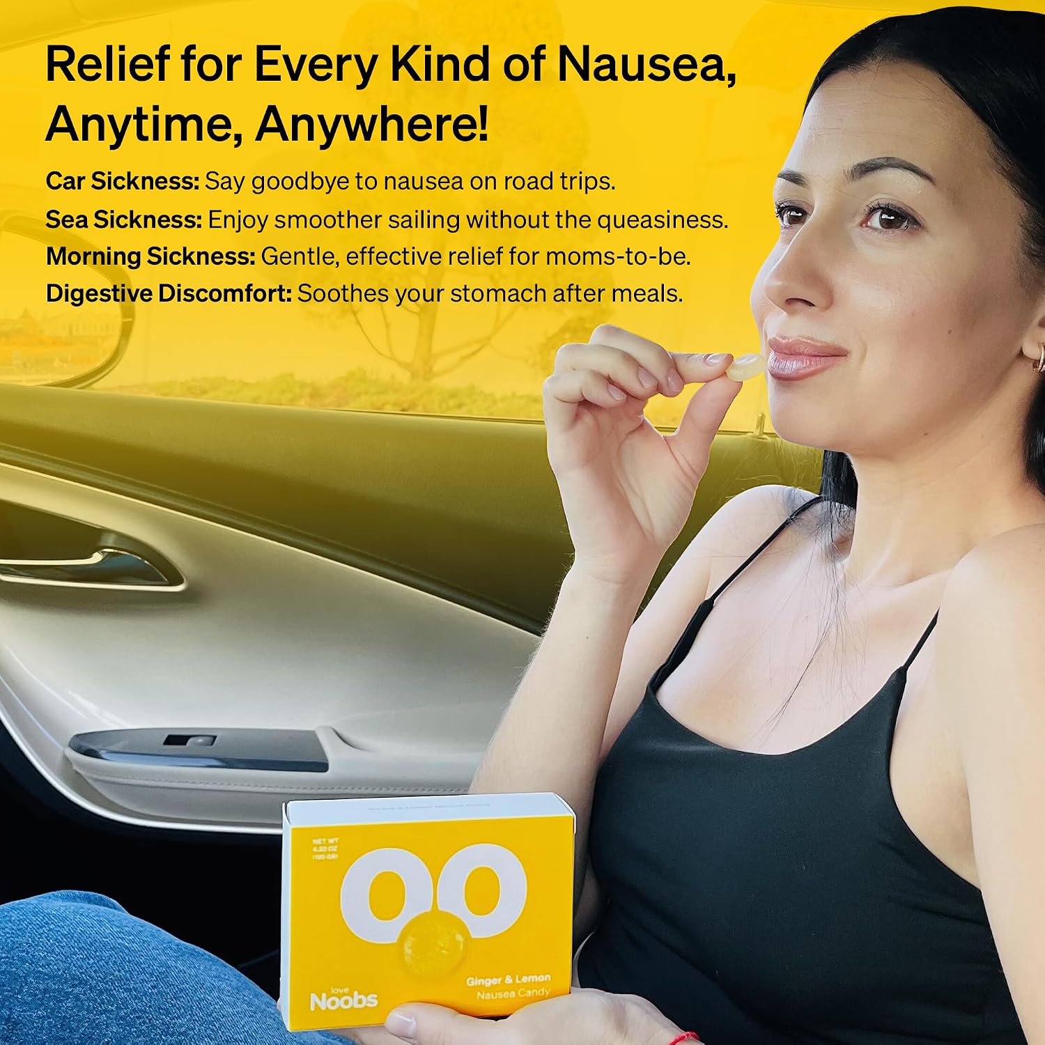 LoveNoobs™ Lemon-Ginger Anti-Nausea Pregnancy Candy - Sugar Free, Vitamin B6, Natural Anti-Nausea, Hard Candies for Pregnant Women & Motion Sickness - Image 6
