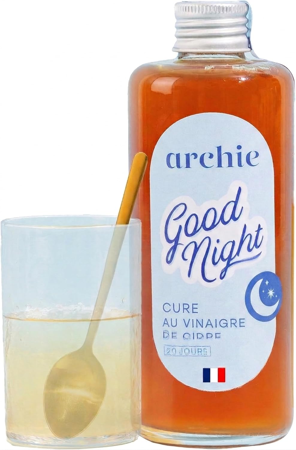 Archie, Cure Good Night, Apple cider vinegar - Melatonine, Melisse, Passiflore. Sleep, Digestion, Stress, Serenity. Made in France. 20 days cure. - Image 2