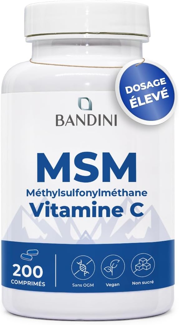 Bandini® MSM 2000mg Methylsulfonylmethane (Pure Sulphur MSM) + Vitamin C - Image 2