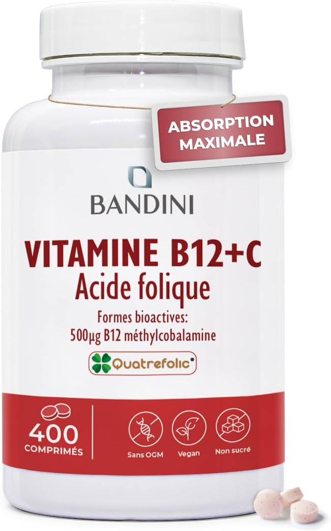 Bandini® Vitamin B12 + Folic Acid 400 Tablets | Iron Absorption - Image 2
