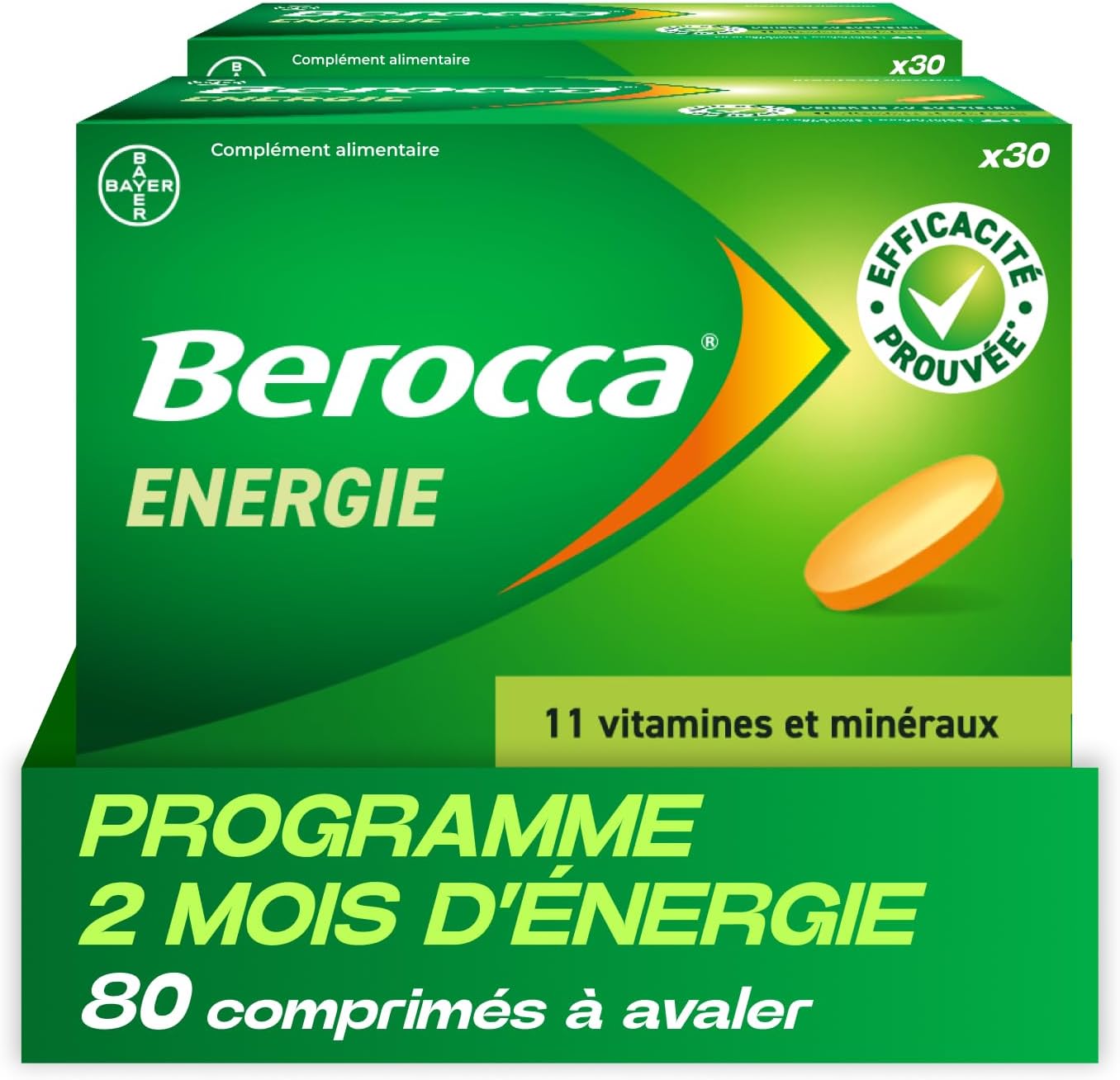 Berocca Energy Multivitamin C Magnesium Zinc 2x40 Tablets - Image 2