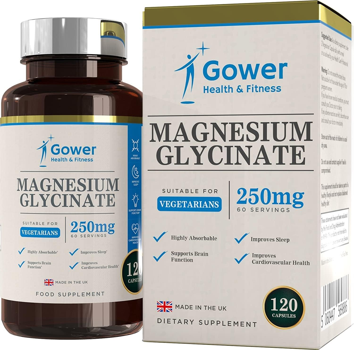 GH Magnesium Bisglycinate Supplement, 120 Capsules, 250mg Magnesium - Image 2